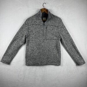 Merona Knit Sweater Mens Small Heather‎ Gray Quarter Zip Pullover Zip Pocket